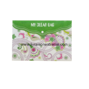 Pochette plastique(Étui)-Fermeture bouton pression