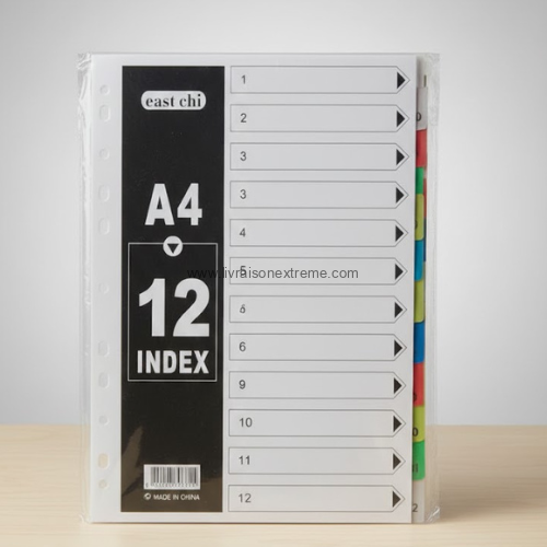 Intercalaires A4 numérotés 1–12 – EAST CHI – 12 index – Image 2