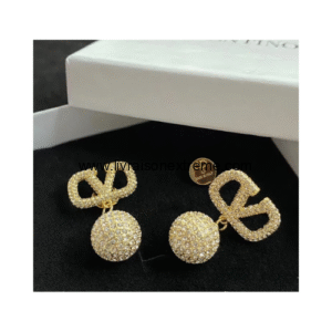 Boucles d'oreilles boule strass chic