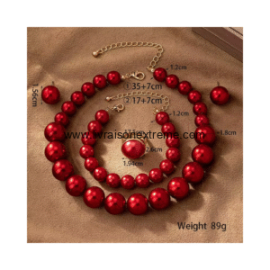 Parure en motif perles glamour