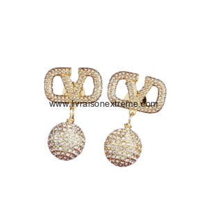 Boucles d'oreilles boule strass chic