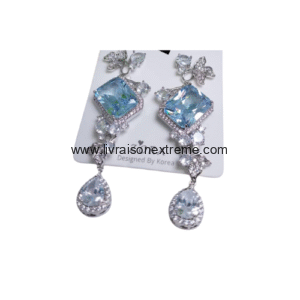Boucles d'oreilles pendantes en cristal – style princesse