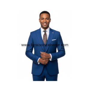 Costume croisé Royal 3 pièces - bleu