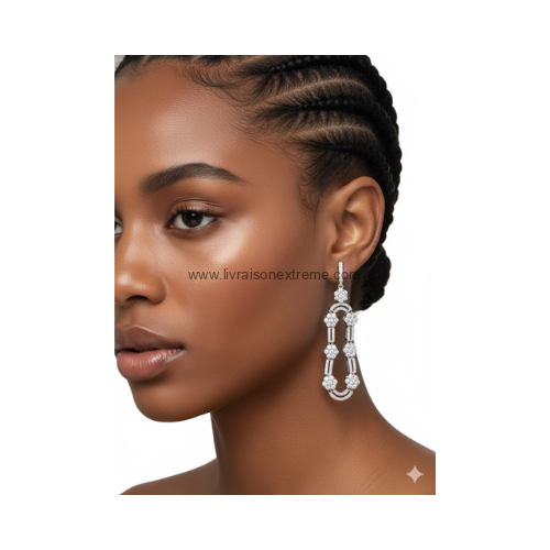 Boucles d'oreilles pendantes strass - J2080