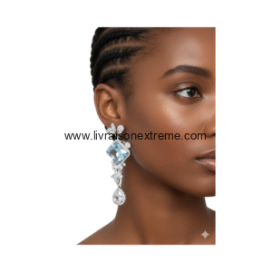 Boucles d'oreilles pendantes en cristal – style princesse