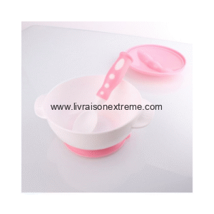 Bol d'apprentissage bébé avec couvercle et cuillère
