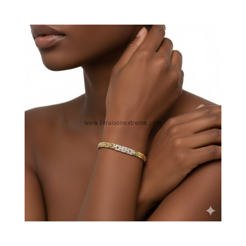 Bracelet fin et barre en strass