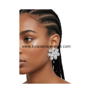 Boucles d'oreilles motif fleurs cristal