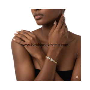 Bracelet à médaillons ronds et strass