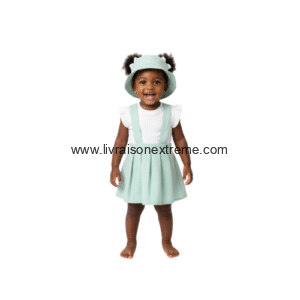 Ensemble jupe à bretelles + Haut + Béret