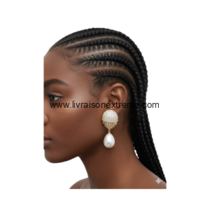 Boucles d'oreilles perle goutte et dôme strass