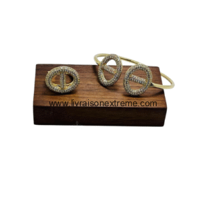 Parure bracelet et bague ovale prestige