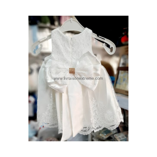 Ensemble de cérémonie bébé ivoire 4 pièces avec nœud – Image 3