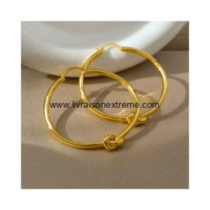 Boucles d'oreilles créoles Nœud d'or