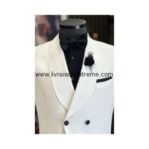 Smoking Croisé Ivoire 2 pièces CT1043