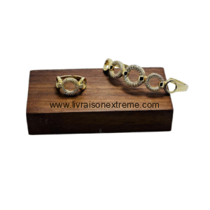 Parure bracelet et bague en cercles étincelants