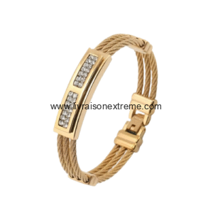 Bracelet câble avec Strass