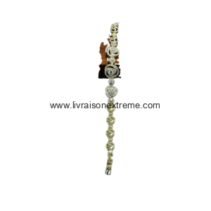 Bracelet à médaillons ronds et strass
