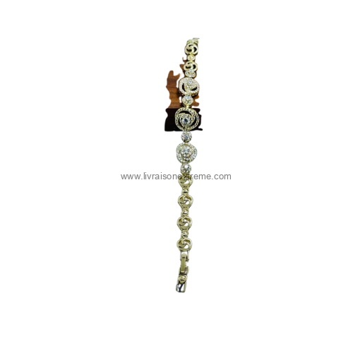 Bracelet à médaillons ronds et strass – Image 2