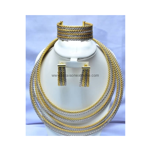Parure Duo Tressé bicolore 4 Pièces – Image 2