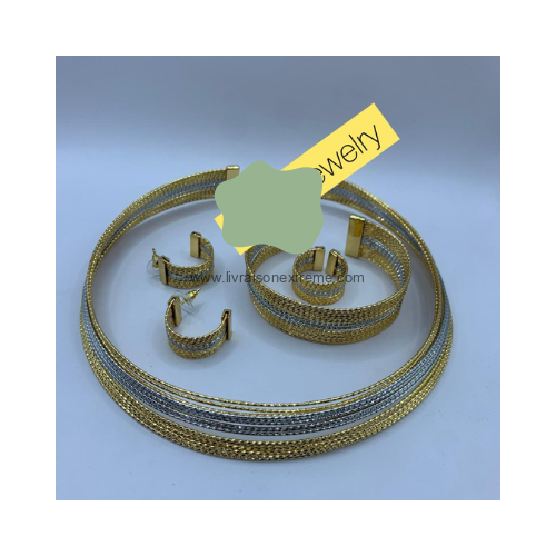 Parure Duo Tressé bicolore 4 Pièces – Image 3