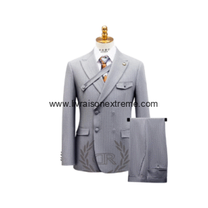 Costume croisé 2 pièces Silver Regen clair