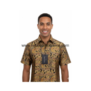 Chemise Présidentielle Manches Courtes – Sable & Or