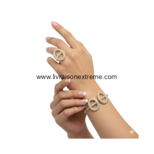 Parure bracelet et bague ovale prestige