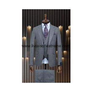 Costume croisé 3 pièces à carreaux