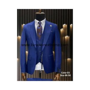 Costume croisé Royal 3 pièces - bleu
