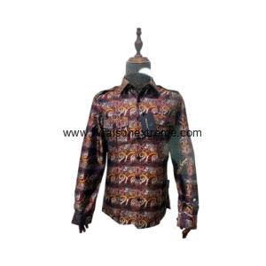 Chemise Présidentielle –  Arabesques Bordeaux & Or