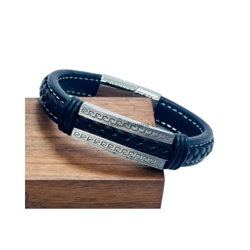 Bracelet Thésée en cuir tressé