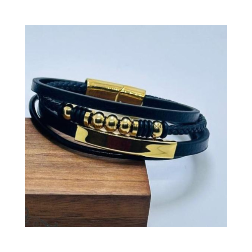 Bracelet Orion multi rangs en cuir – Image 2