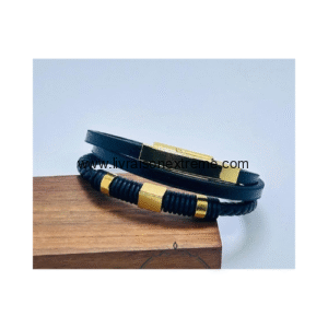 Bracelet Hélios double Rang en cuir