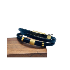 Bracelet Hélios double Rang en cuir