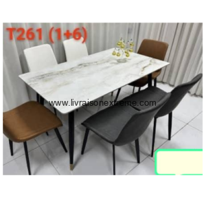 Salle à Manger LVXEP Lvxep-261 – “Plateau marbre moderne”- 1+6