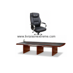 Fauteuil de direction Lvxtn 8015 – “Revêtement en cuir noir avec surpiqûres élégantes”