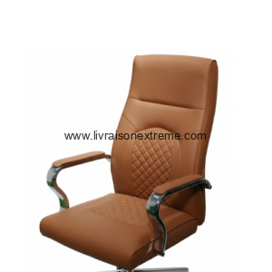 Fauteuil de direction TANF091 – “Revêtement en cuir noir ou marron, surpiqûres élégantes”