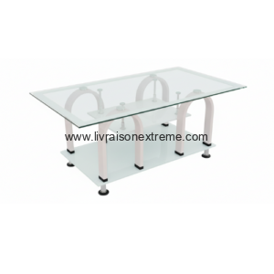 Table en verre trempé transparent 110 × 55 cm  – “Élégance Moderne et Fonctionnelle”