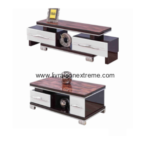 Ensemble Table Tv et basse - White Harmony-Elegance