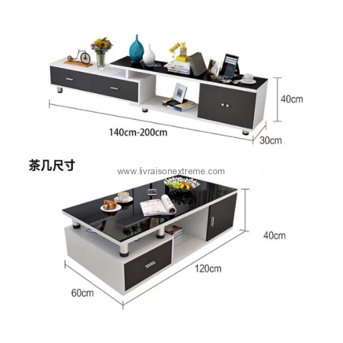 Ensemble Table basse et table tv lvx308 – Image 2