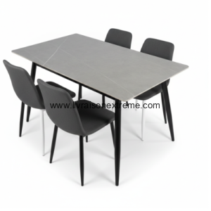 Table à manger semi-marbre Grise – “Elegant Dining”