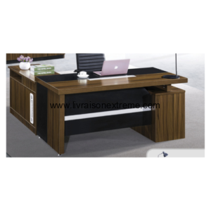 Table de Bureau bois élégante avec panneau frontal noir – “Professional Line”