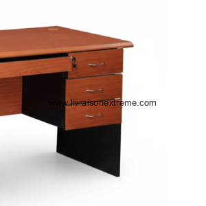 Table de bureau professionnelle Plateau bois finition brun  - 1.6 m - “Executive Classic”