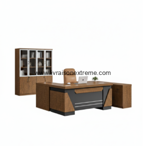 Table de bureau moderne Avec retour + tiroirs latéraux162 – “Premium Office Table”