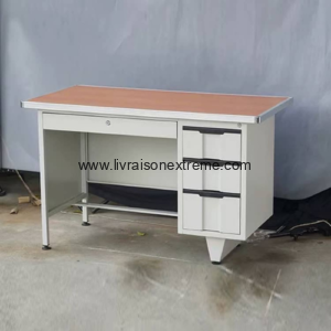 Table de Bureau métallique avec tiroirs – “Solid Workstation"