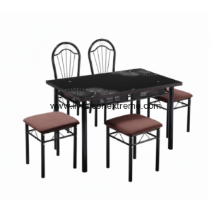 Salle à Manger PH-1 – “ Table rectangulaire finition noire brillante Elegance”