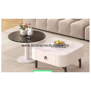 Table basse finition blanche WD  – “Qualité supérieure”