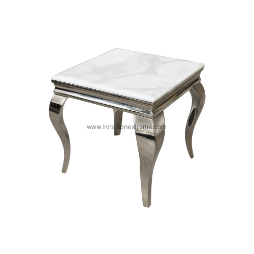 Table basse Marbre 60×60 – Format carré – Plateau marbre – Design moderne