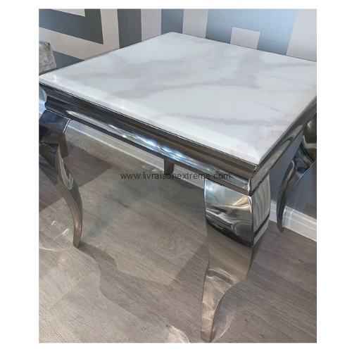 Table basse Marbre 60×60 – Format carré – Plateau marbre – Design moderne – Image 3